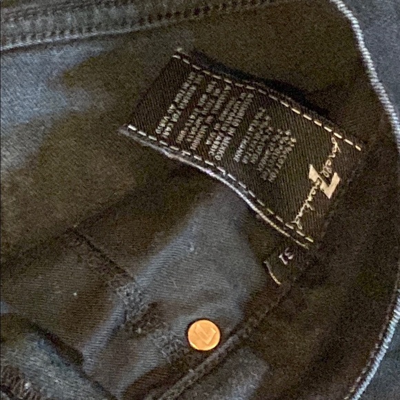 7 For All Mankind Black Straight Leg Denim - Picture 3 of 6